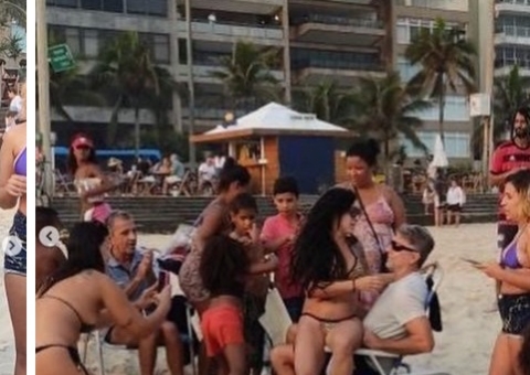 Mulher vê Renato Gaúcho na praia e senta no colo do técnico do Flamengo