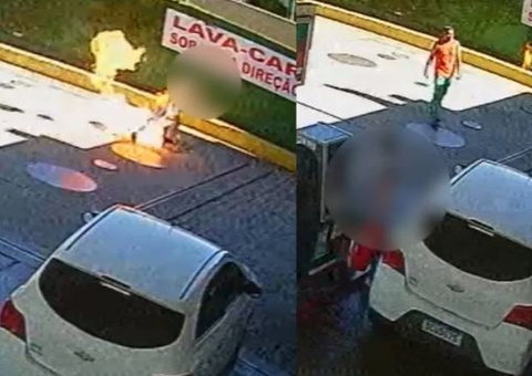 Frentista ateia fogo em cliente durante discussão em posto; vídeo