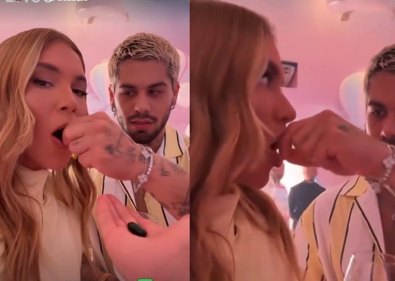 Zé Felipe dá cápsula na boca de Virgínia e chama atenção de fãs; vídeo