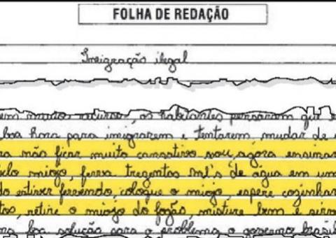 Candidato do ENEM escreve receita de miojo na redação