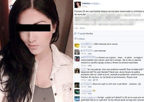 Mulher oferece no Facebook 1.700 reais para homem que possa engravidá-la e depois desaparecer de sua vida