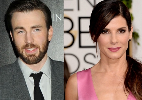   Sandra Bullock estaria de caso com Chris Evans, astro de "Capitão América"