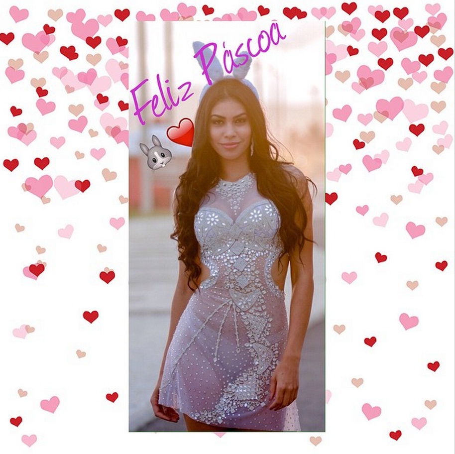  Vestida de coelhinha sexy, Sheislane Hayalla deseja feliz páscoa 