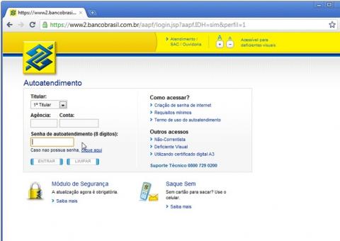 Site do Banco do Brasil fica fora do ar por duas horas