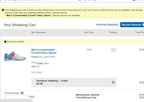 Site da Reebok vende tênis de 350 reais por 25. Veja anúncio