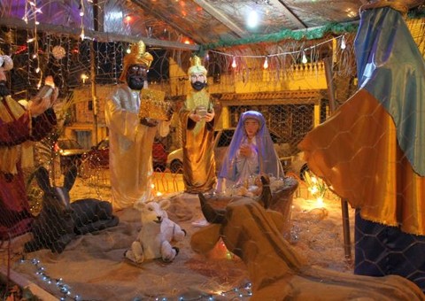 Santa Luzia tem presépio em tamanho natural
