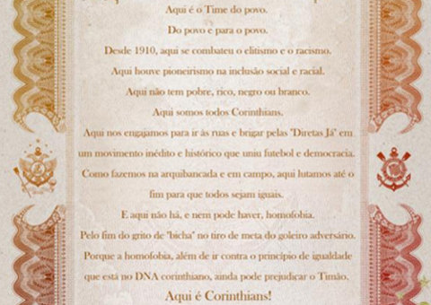 Corinthians manifesta fim do grito “bicha” pela torcida