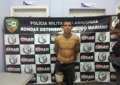 Suspeito de assaltar drogaria troca tiro com a polícia e é alvejado