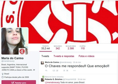 Brasileira se orgulha de ter recebido último tuíte de Roberto Bolaños