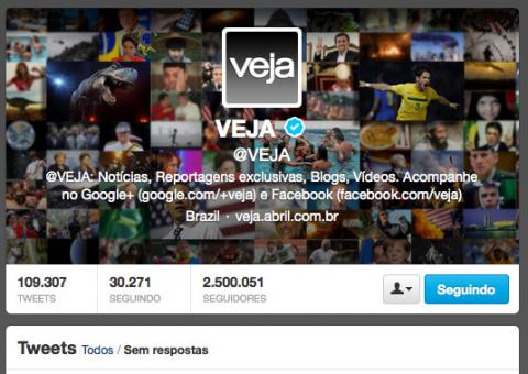 Perfil da Revista VEJA no Twitter, com 2,5 milhões de seguidores é invadido 