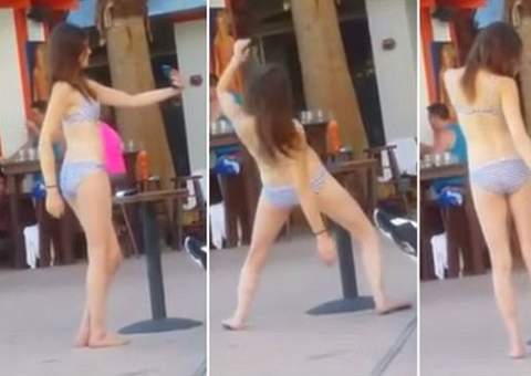 Garota tentando fazer selfie perfeita vira piada na web