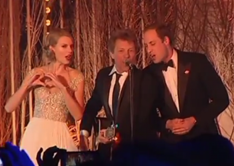 Veja performance de príncipe William ao lado de Taylor Swift e Jon Bon Jovi